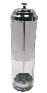 Heavy Duty Glass Fountain Soda Straw Storage Dispenser Canister with Metal Lid - Picture 1 of 11