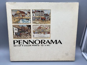 JUEGO (4) Pennorama Impresiones a Color 12.5" x 14.5" Penny Pot Reina India Caballo Negro+ - Imagen 1 de 5