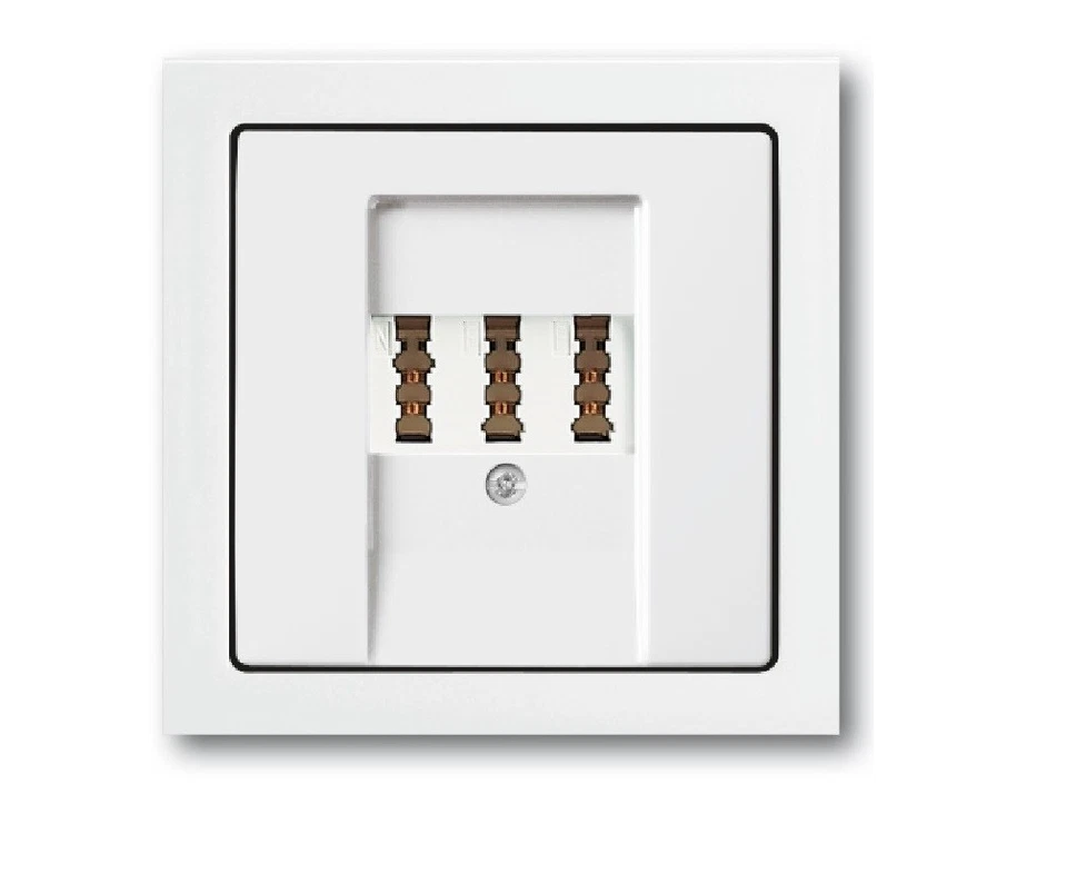 Busch Jäger Komplettset / Telefondose TAE 3x6 NFN in Future Linear studioweiß - Bild 1 von 1