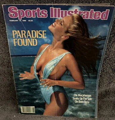 1986 February 10 Sports Illustrated Swimsuit Magazine Elle Macpherson Bora Bora Foto 1 de 2