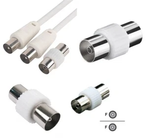 Acoplador de plomo aéreo de TV conector coaxial conector enchufe hembra y macho 4 X - Imagen 1 de 6