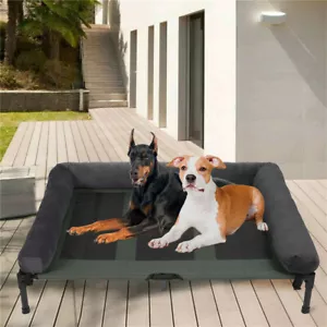 XXL In/Outdoor Cooling Elevated Dog Bed Raised Sofa w/ Plush Mat Winter Summer - Picture 1 of 35