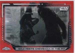 2021 Star Wars Chrome Legacy rifrattore arancione #64 Solo incontra Chewbacca 21/25 - Foto 1 di 2