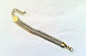 BR5616 UNIQUE DELICATE GOLD PLATED DIAMANTE CHAIN BRACELET - Picture 1 of 1