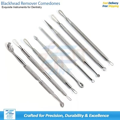 MEDENTRA UK Profi Mitesser Entferner Komedonen Unreinheiten Akne Pickel Extraktor Werkzeug Set