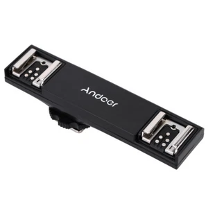 Andoer Dual Hot Shoe Splitter Flash Light Bracket for SLR Camera Camcorder Y2V1 - Picture 1 of 6