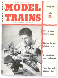 Model Trains Magazine January 1957 Realistic Trees Track Plans Trainman Tips - Picture 1 of 2