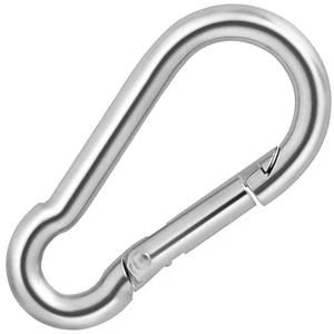 Carabiner Clip Snap Hook Spring Loaded Heavy Duty Steel Climbing - Picture 1 of 22