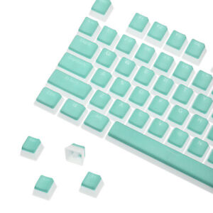 108 Keys PBT Pudding Keycaps Set OEM for Mechanical Keyboard Turquoise Blue