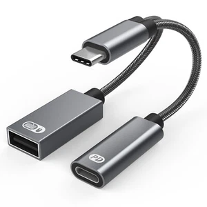 OTG Type C Cable Phone Adapters USB2.0 PD Charging Port for GoogleTV Chromecast - Picture 1 of 4