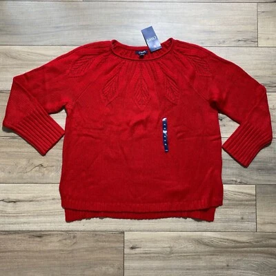 CHAPS Women Long Sleeve Crew Neck Knit Pullover Sweater Size XL Red - Image 1 of 4