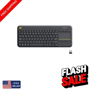 K400 Plus Wireless QWERTY Keyboard with Touchpad for Effortless Media Control - Picture 1 of 11