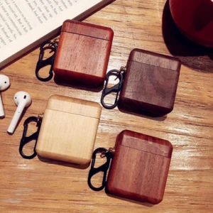 Luxury Wood Case Earphone Protective Cover Holder Bag For Apple AirPods 1 2 Case - Picture 1 of 14