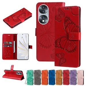 Phone Cover for Huawei Honor 50 70 Butterfly Pattern PU Leather Flip Wallet Case - Picture 1 of 20