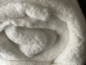Sherpa Fabric Pure Plush Snow White 1.5 Yards 54" X 60" 100% Polyester Free Ship - Picture 1 of 1