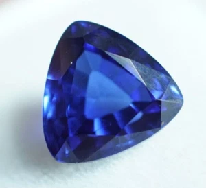 Natural 5.30 Ct BLUE SAPPHIRE LOOSE GEMSTONE  AAA QUALITY Trillion Cut CERTIFIED - Picture 1 of 6