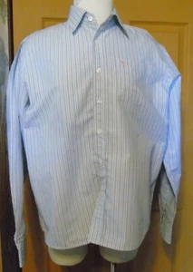 Abercrombie & Fitch Mens Button Up Muscle Shirt Large Blue Grey White EUC - Imagen 1 de 11