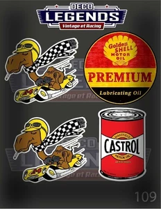 Stickers Autocollant Vignette Castrol Shell Oil voiture Vinyle moto casque déco - Foto 1 di 1