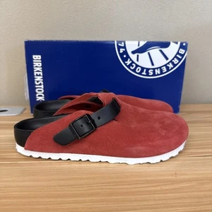 Birkenstock X Concepts Boston Suede Clog Mule Red Black Women’s Size 9 / 40 - Picture 1 of 6