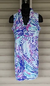 Vestido recto Aryeh para mujer rosa azul púrpura estampado sin mangas FPS 50+ talla S de viaje - Imagen 1 de 12