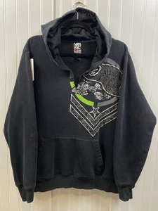 Vintage Y2K Metal Mulisha Skull Logo Hoodie Men’s Medium Faded Black Distressed - Bild 1 von 9