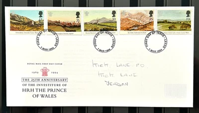 UK GB FDC - First Day Cover HRH the Prince of Wales 1994 Stamps Postmark No28 - Image 1 of 2