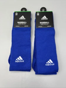 2 Pairs! Adidas Over The Calf Baseball Socks, Royal Blue Compression. Sz Medium - Picture 1 of 7