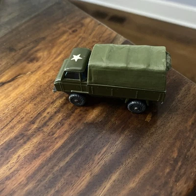 Husky / Corgi Jr Army Green Land Rover Canvas Back Truck  -- Loose & Clean - Image 1 of 4