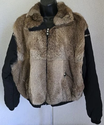 Abrigo Chaqueta Jamie Sadock Mujer Talla S Pequeño Pelo de Conejo Bolsillos Cremallera Foto 1 de 4