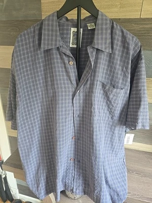 NWT-Ocean Current Mens Button Up Blue Striped Shirt Sz Med - Image 1 of 4