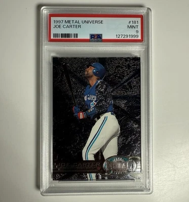 1997 Metal Universe Joe Carter #181 PSA 9 MINT MLB Toronto Blue Jays Baseball - Image 1 of 3