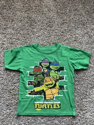 Teenage Mutant Ninja Turtles T-Shirt Boys Size 7 Green TMNT Graphic Tee - Image 1 of 3