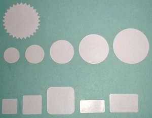 Blank White Price Point Stickers Labels 10 x 20mm Rectangle, Square, Circle - Picture 1 of 13
