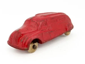 Vtg 1936 Red Sun Rubber Streamlined Art Deco Passenger Bus Hard Car Man Cave Toy - Picture 1 of 12