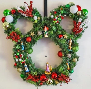 Christmas wreaths for front door, Disney Christmas Wreath, Lighted Wreaths - Picture 1 of 10