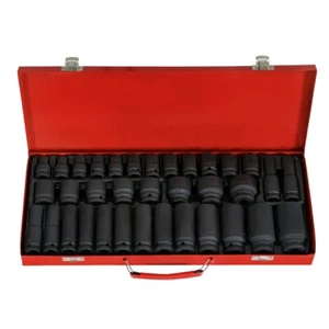 Giantz 35pcs 1/2" Drive Deep Impact Socket Set CR-V Steel Metric Sockets 8-32MM - Picture 1 of 5