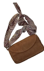Victoria's Secret Womens Small Tan Velvet Handbag Purse  - Picture 1 of 5