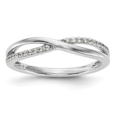 14K White Gold Twist Design 1/10 carat Diamond Band Ring for Women Size 7 - Image 1 of 4