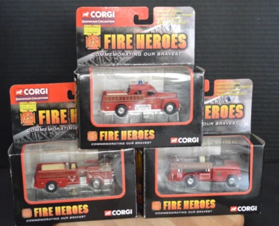 Lot of 3 Corgi 2002 Fire Heroes Truck San Francisco American La France Chicago - Image 1 of 4