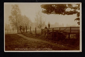 Castle Hedingham, Motor Cycle in Village Scene - near Sible Hedingham - R.P. P/c - Picture 1 of 2