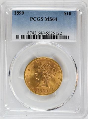 1899 $10 MS64 PCGS Cover