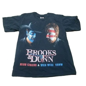 Vintage Brooks Dunn Neon Circus T Shirt Concert Tour Band Print Youth Large RARE - Picture 1 of 7
