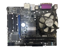 MSI PC Motherboard MS-7592 VER:5.2 G41M-P28 with CPU and Fan - Bild 1 von 3