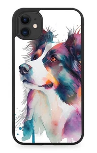 Bunte Aquarell Border Collie Gummi Handyhülle Collies Hund Hunde Farbe BD21 - Bild 1 von 2