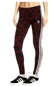 Adidas Originals Leggings Donna Activewear Stampa Floreale Marrone Nero XS - Foto 1 di 6