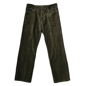 Eddie Bauer corduroy pants mens green SZ 36W x 32L 100% cotton 5 pocket flat - Picture 1 of 6