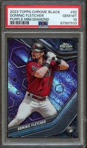 BB - 2023 Topps Chrome Black - Purple Mini Diamond - #82 - D. Fletcher - PSA 10 - Picture 1 of 2
