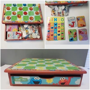 Sesame Street Game Place Table with Eight Games Checkers Bingo Match - Picture 1 of 20