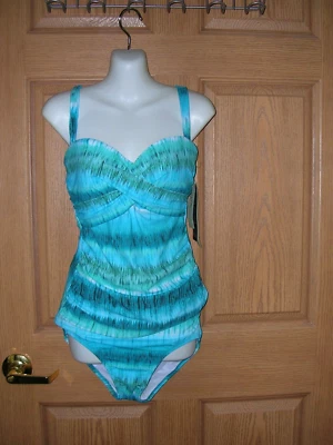 PERFIL DE GOTTEX - PRECIOSO TANKINI - TOP ES 34D - INFERIOR TALLA 10 - AZUL - ¡NUEVO CON ETIQUETAS! Foto 1 de 4