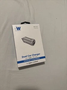 NEW! Just Wireless 3.4A Dual Port USB-A and USB-C Car Charger - Gray - Picture 1 of 4